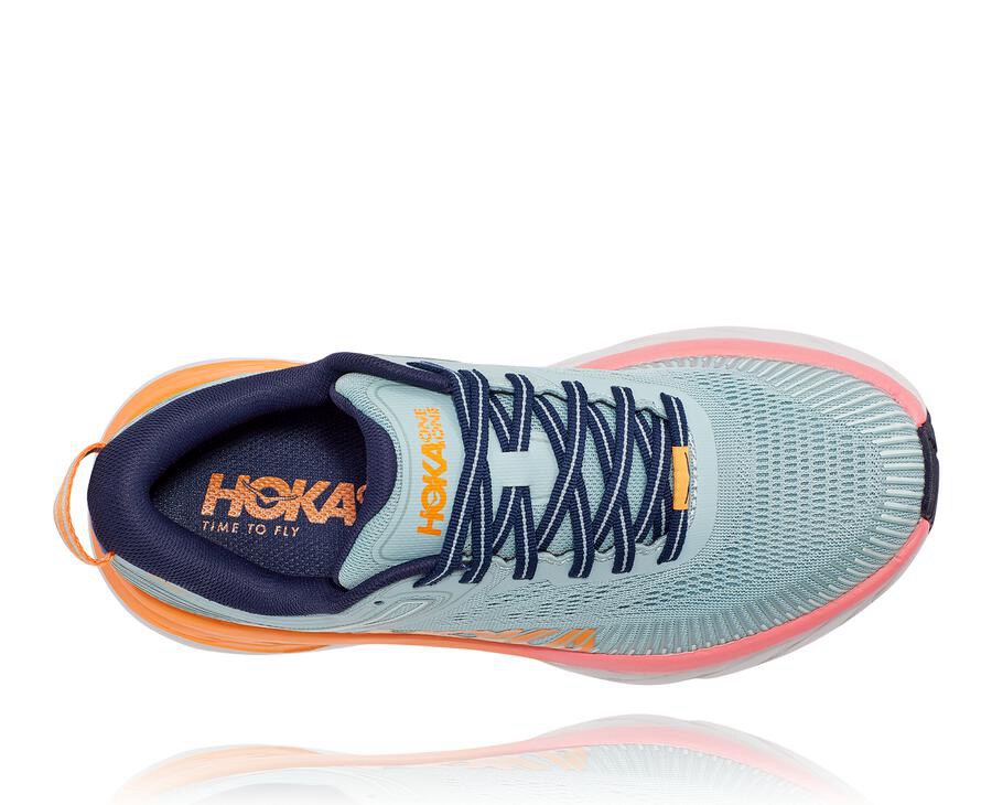 Hoka One One Hardloopschoenen Dames - Bondi 7 - Blauw - ES3016478